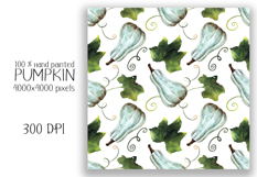 Watercolor Pumpkin Seamless pattern. Digital paper Product Image 2