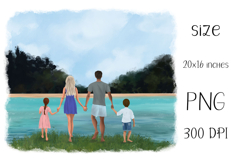 Beach Family People Clipart| Sublimation design | Hand drawn Product Image 3