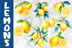 Watercolour Lemon Clipart Bundle, Vibrant Lemons PNG Product Image 6