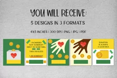Charity money holder Donation cards template Money card PNG Product Image 3