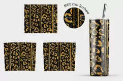 Gold Black Glitter Leopard 20 oz skinny tumbler sublimation Product Image 7