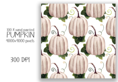 Watercolor Pumpkin Seamless pattern. Digital paper Product Image 3