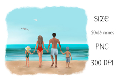 Beach Family People Clipart| Sublimation design | Hand drawn Product Image 2