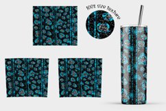 Blue Black Glitter Leopard 20 oz Gray tumbler sublimation Product Image 4