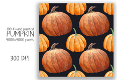 Watercolor Pumpkin Seamless pattern. Digital paper Product Image 2