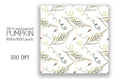 Watercolor Pumpkin Seamless pattern. Digital paper Product Image 4