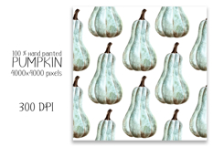 Watercolor Pumpkin digital paper. Seamless pattern Product Image 4