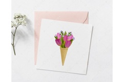 Flowers in a waffle cone Sublimation PNG Product Image 3