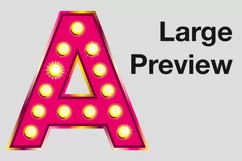 Pink marquee letter with bulb light PNG movie retro alphabet Product Image 2