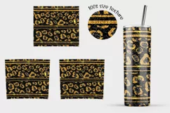 Gold Black Glitter Leopard 20 oz skinny tumbler sublimation Product Image 2