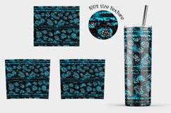 Blue Black Glitter Leopard 20 oz Gray tumbler sublimation Product Image 7