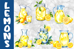 Watercolour Lemon Clipart Bundle, Vibrant Lemons PNG Product Image 8