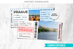 Prague Boarding Pass Canva Templates Product Image 1