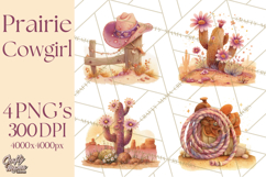 Cowgirl Clipart for Invitations, Western Horses and Props Product Image 1