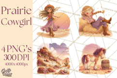 Cowgirl Clipart for Invitations, Western Horses and Props Product Image 1