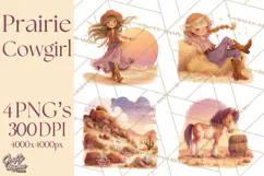 Cowgirl Clipart for Invitations, Western Horses and Props Product Image 1