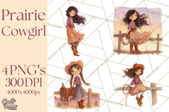 Cowgirl Clipart for Invitations, Western Horses and Props Product Image 1