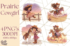 Cowgirl Clipart for Invitations, Western Horses and Props Product Image 1