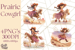 Cowgirl Clipart for Invitations, Western Horses and Props Product Image 1
