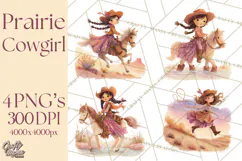 Cowgirl Clipart for Invitations, Western Horses and Props Product Image 1
