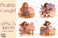 Cowgirl Clipart for Invitations, Western Horses and Props Product Image 1