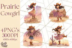 Cowgirl Clipart for Invitations, Western Horses and Props Product Image 1