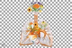 Prairie flowers anatomical lungs with heart floral design. Product Image 11