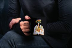 Prairie flowers anatomical lungs with heart floral design. Product Image 2