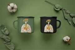 Prairie flowers anatomical lungs with heart floral design. Product Image 4