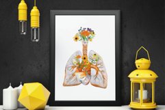 Prairie flowers anatomical lungs with heart floral design. Product Image 8