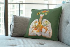 Prairie flowers anatomical lungs with heart floral design. Product Image 7