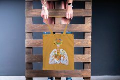 Prairie flowers anatomical lungs with heart floral design. Product Image 9