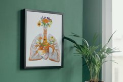 Prairie flowers anatomical lungs with heart floral design. Product Image 5