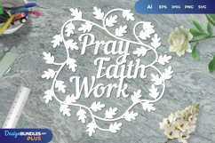 Pray Faith Work Papercut SVG Product Image 1