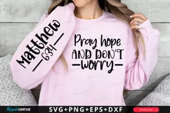 Pray Hope And Don't Worry Sleeve SVG, Christian SVG Design Product Image 1
