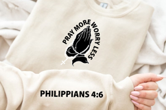 Pray More Worry Less Sleeve SVG, Christian Faith SVG Product Image 3