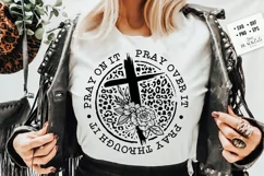 Pray on it svg, Faith SVG, Floral cross svg, Leopard svg Product Image 3