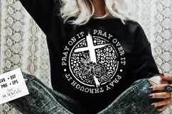 Pray on it svg, Faith SVG, Floral cross svg, Leopard svg Product Image 4