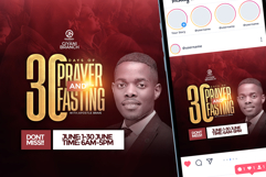 Prayer and Fasting Church flyer Template PSD Product Image 2