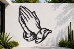Prayer Hand Silhouette Laser Cut File Product Image 1