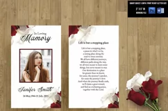 Funeral Floral Prayer Card, Ms Word and Photoshop Template Product Image 1