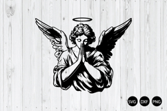 Praying Angel SVG, Religious SVG, Guardian Angel SVG Product Image 1