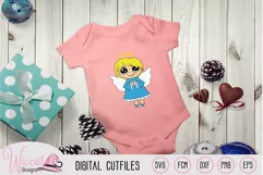 Praying Christmas angel, Kawaii angel, Cute angel girl, Product Image 2