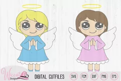 Praying Christmas angel, Kawaii angel, Cute angel girl, Product Image 3