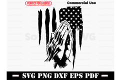 Jesus Praying Hands American Flag SVG PNG DXF EPS PDF Product Image 1