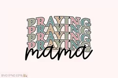 Christian Mom Varsity, Praying Mama SVG T-shirt Design Product Image 1