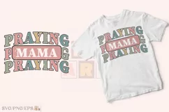 Praying Mama SVG Christian Mom Varsity PNG T-shirt Design Product Image 2