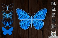 3d layered butterfly svg, multilayered SVG, laser cut file. Product Image 1