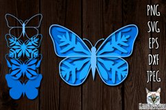 3d layered butterfly svg, multilayered SVG, laser cut file. Product Image 1