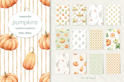 Pumpkins digital paper Fall background Thanksgiving day Product Image 1